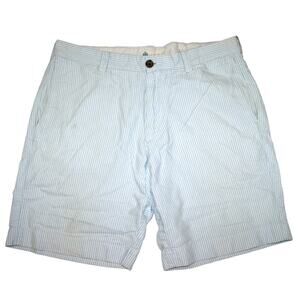 J.CREW Cotton Mens Shorts Blue White Stripe Size 33